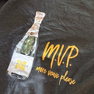 Gray Sweatshirt with Veuve Champagne Graphic NWOT